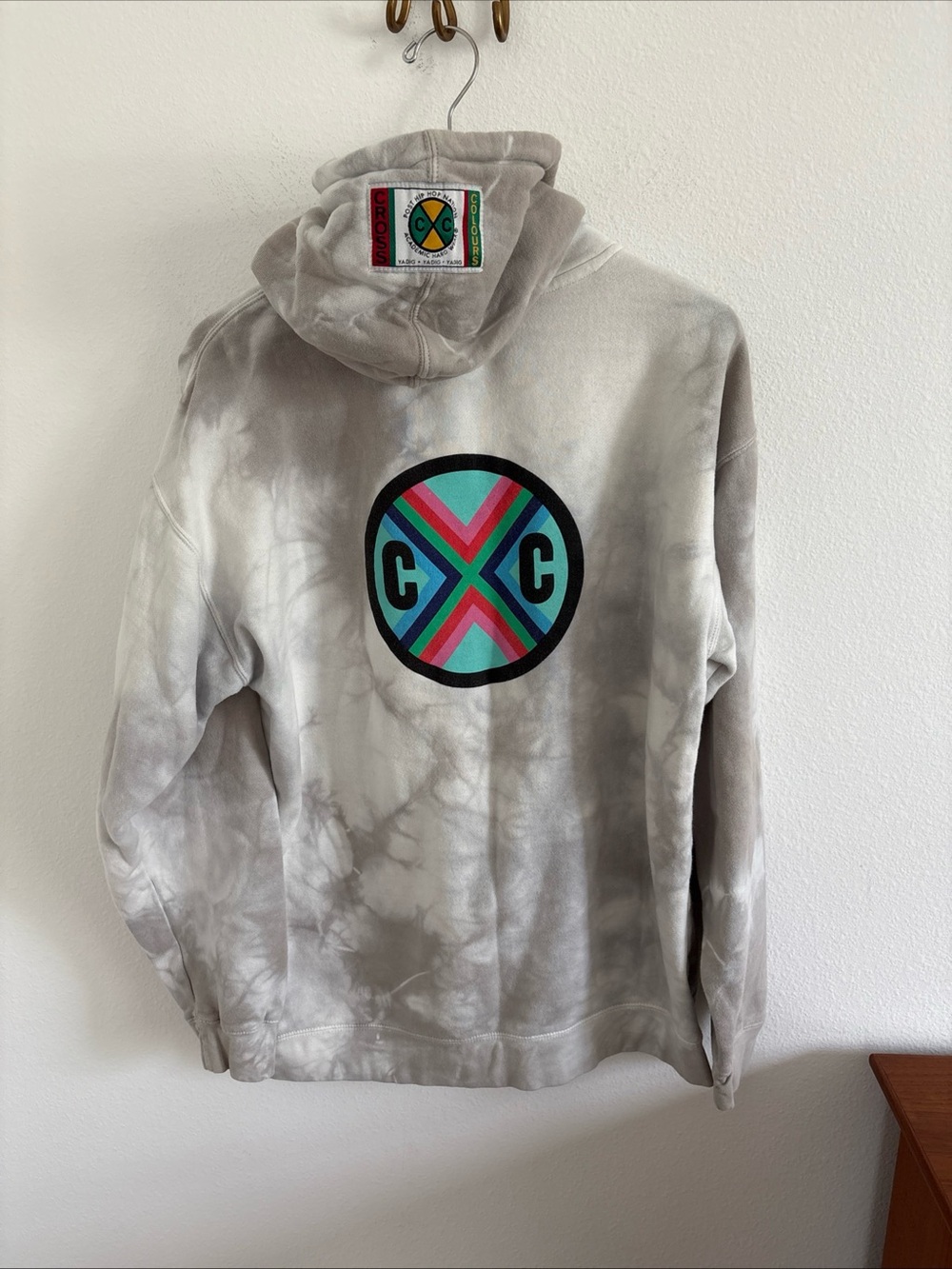 Cross Colours Hoodie Tie Dye Acid Wash size Large Y2K
